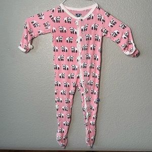 Kickee Pants Pink with Pandas Sleeper size 6-12 M